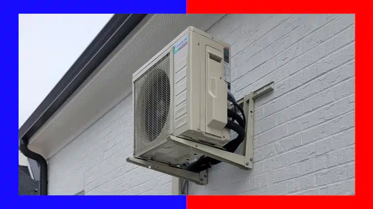 residential hvac unit installed high up the wall